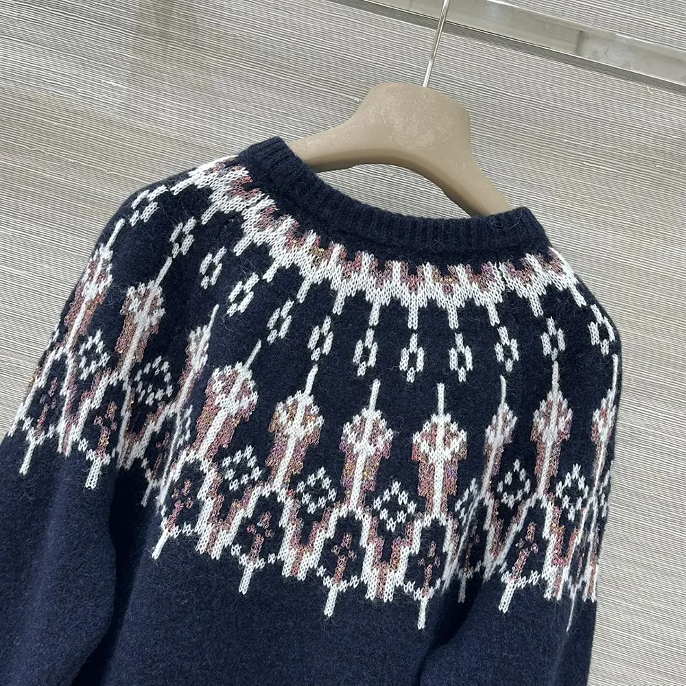 Loewe Women Sweater in Wool Blend-Navy S359Y14KIB