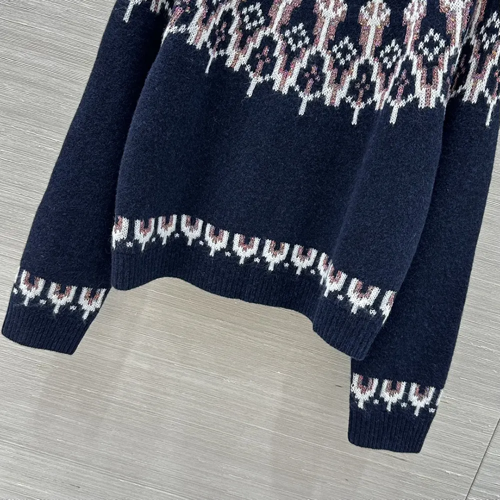Loewe Women Sweater in Wool Blend-Navy S359Y14KIB