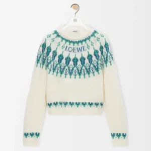 Loewe Women Sweater in Wool Blend-White S359Y14KIB