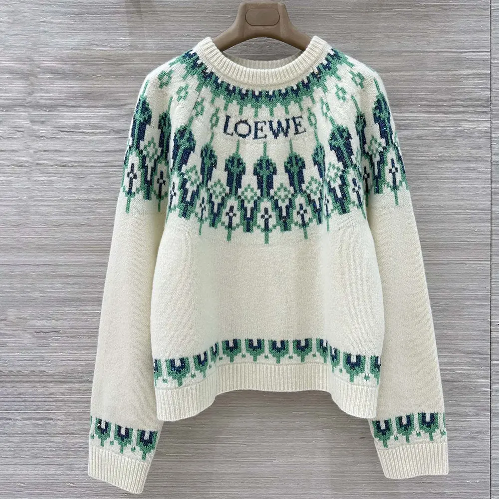 Loewe Women Sweater in Wool Blend-White S359Y14KIB