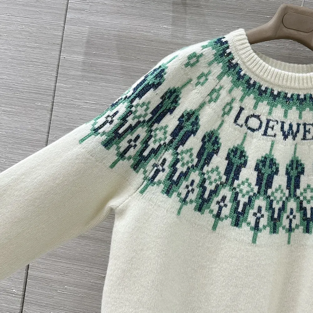 Loewe Women Sweater in Wool Blend-White S359Y14KIB