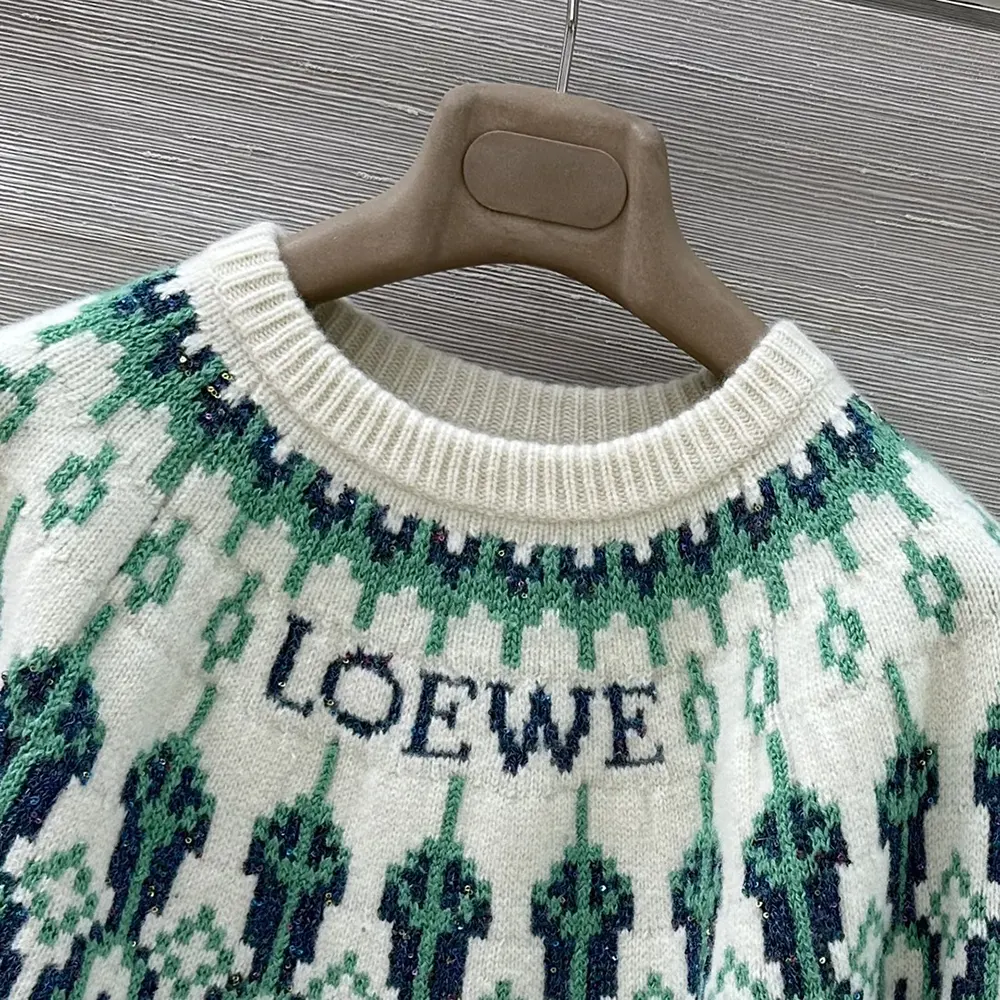 Loewe Women Sweater in Wool Blend-White S359Y14KIB
