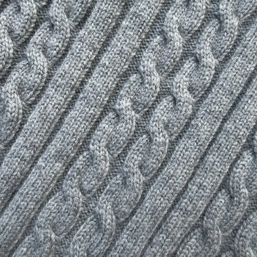 Louis Vuitton Men Signature Cable Knit Pullover-Grey 1AJFSI