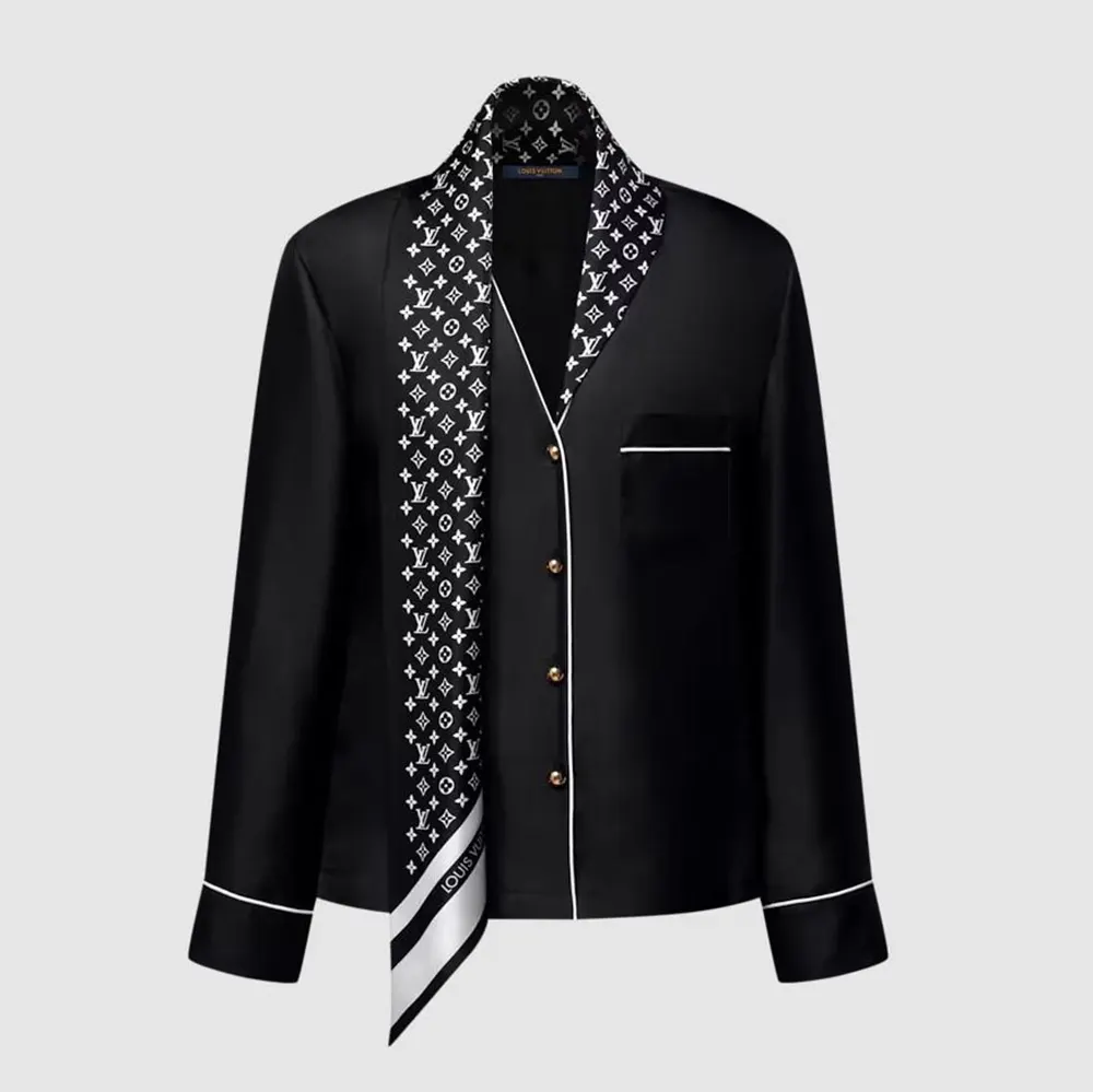 Louis Vuitton Women Monogram Scarf Pajama Top-Black 1AJHIF