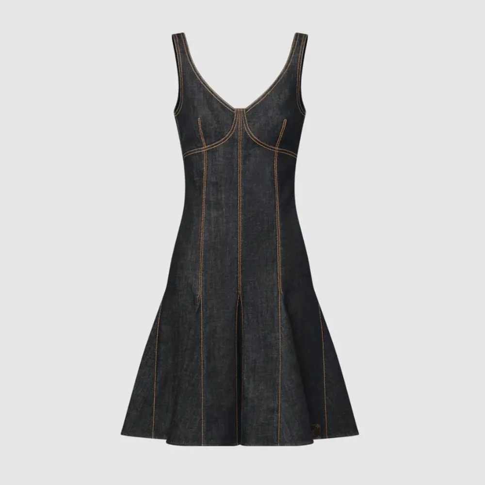 Louis Vuitton Women Topstitched Denim Dress 1AJHVR