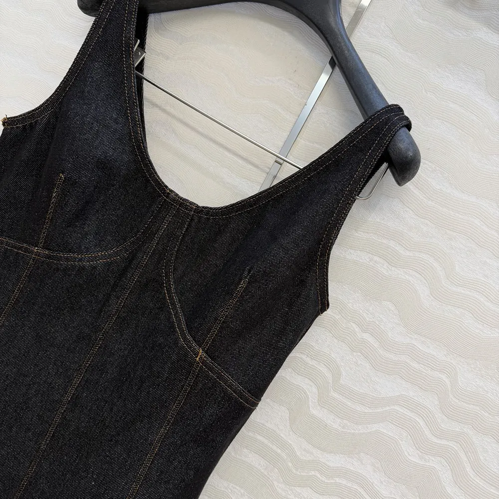 Louis Vuitton Women Topstitched Denim Dress 1AJHVR