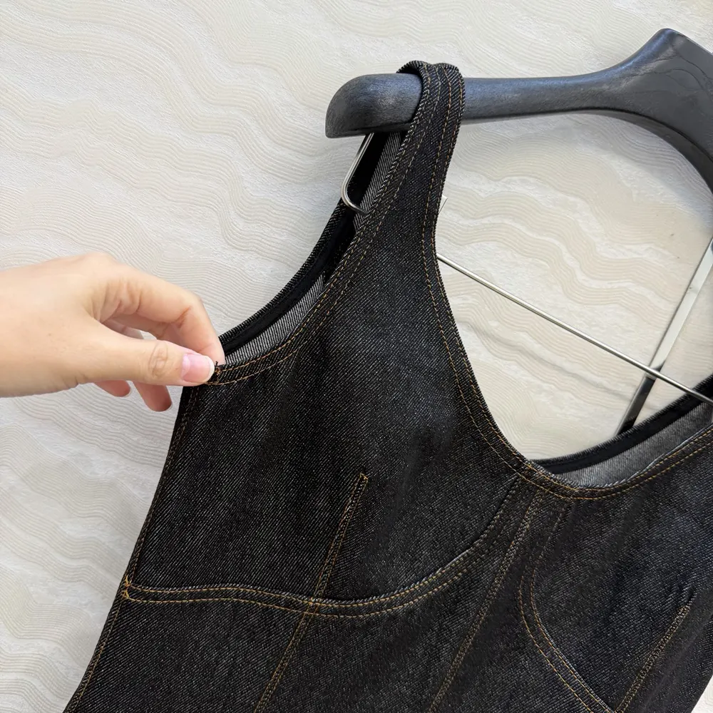 Louis Vuitton Women Topstitched Denim Dress 1AJHVR