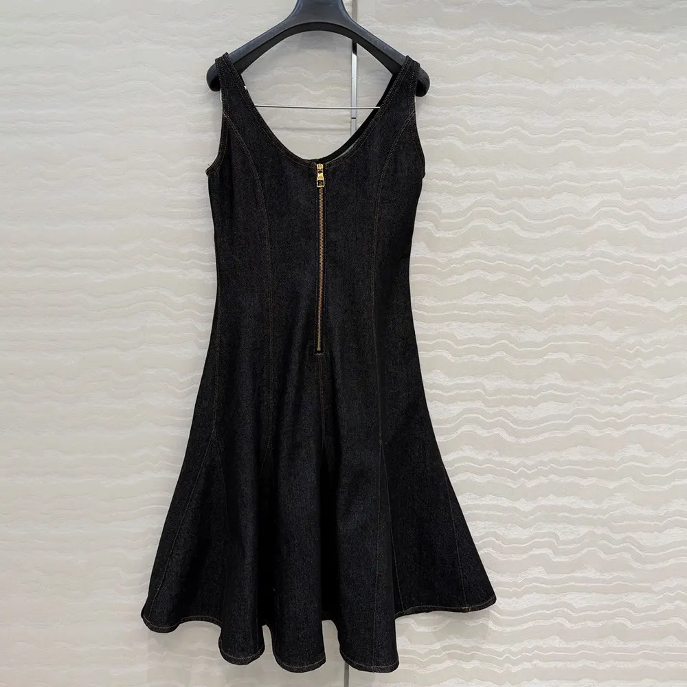 Louis Vuitton Women Topstitched Denim Dress 1AJHVR