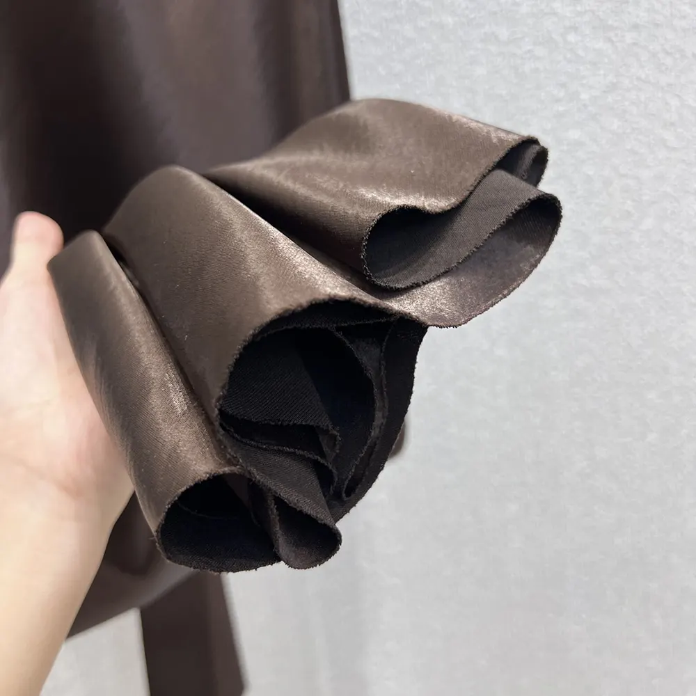 Miu Miu Women Long Satin Dress-Brown MF606415ZCF0324