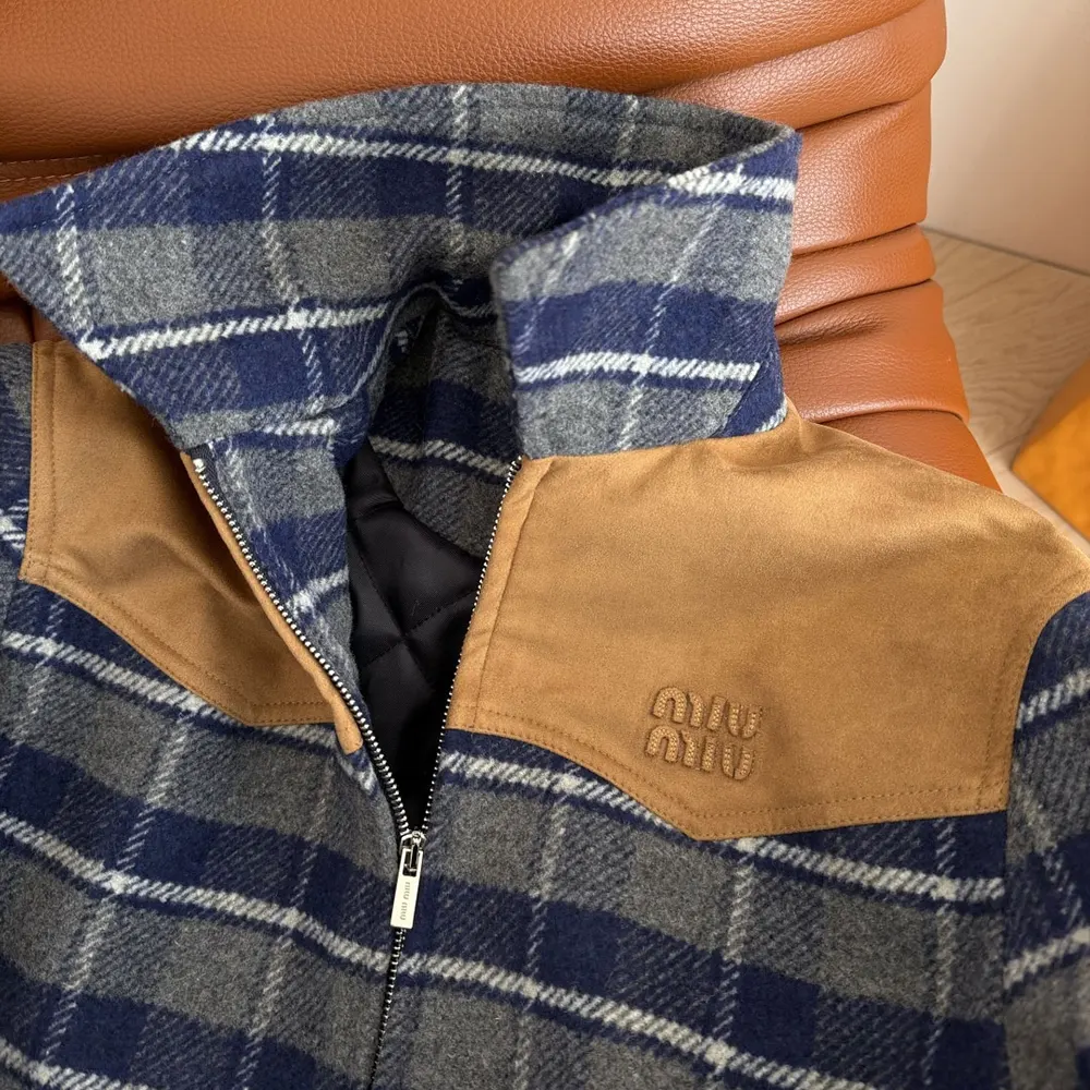 Miu Miu Women Checked Blouson Jacket ML139518JJF0GBN