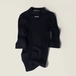 Miu Miu Women Ribbed Knit Wool Sweater MML02L18TW