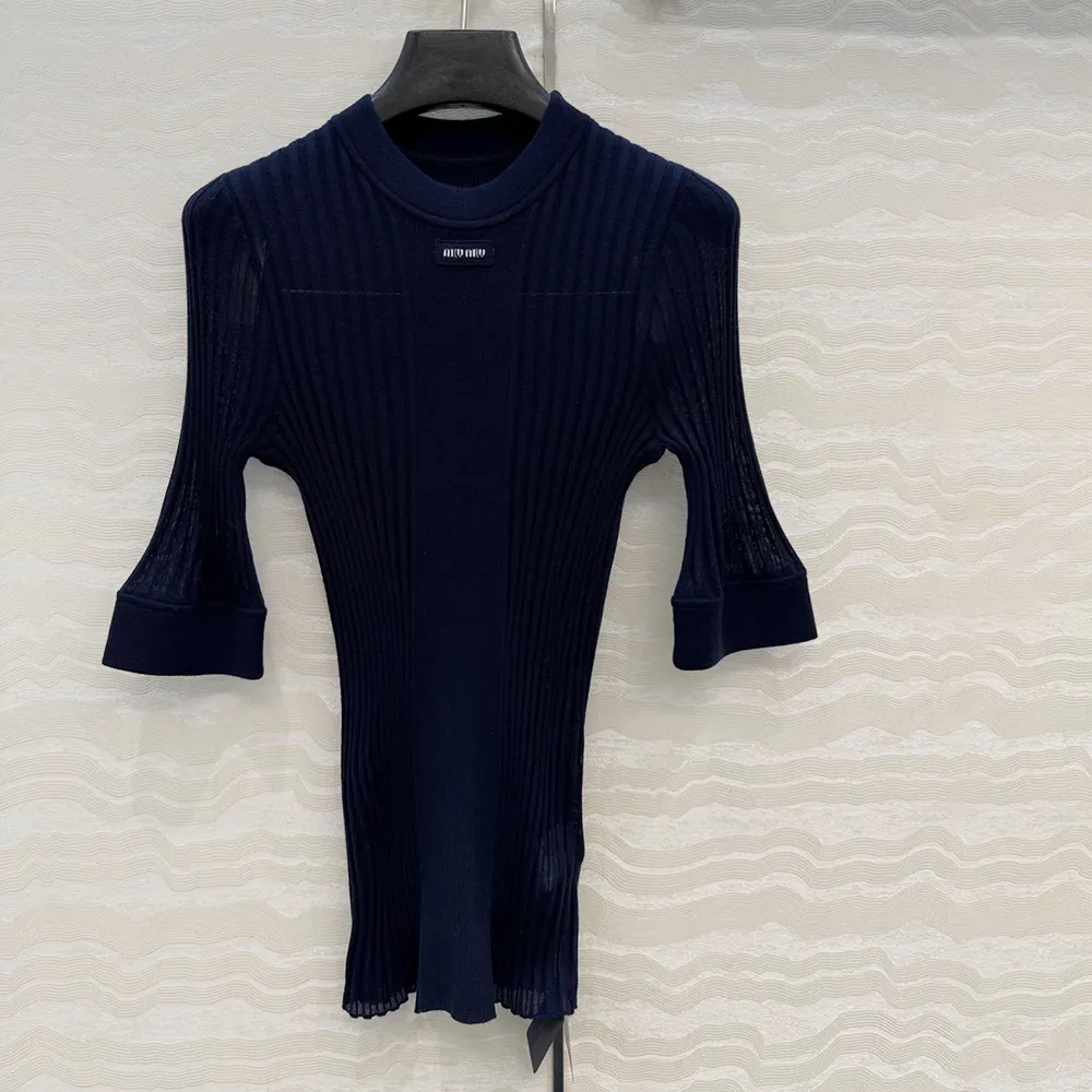 Miu Miu Women Ribbed Knit Wool Sweater MML02L18TW