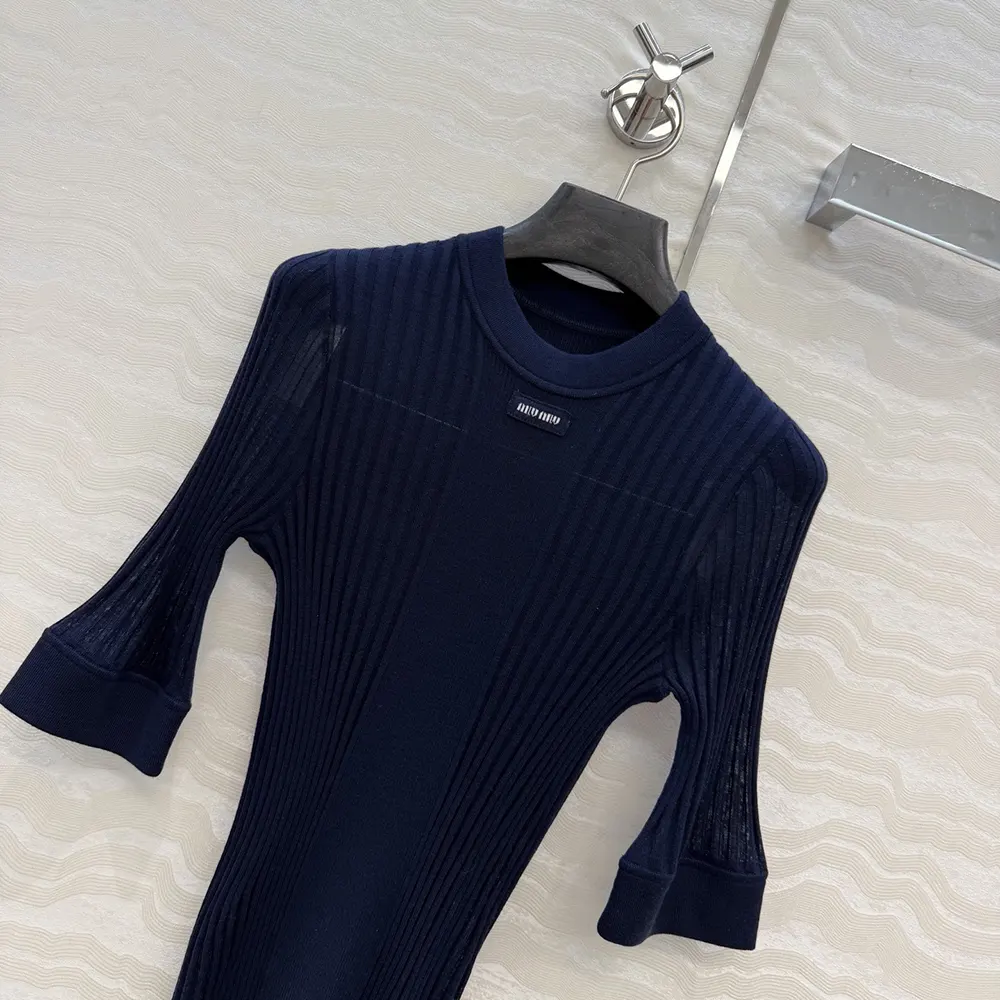 Miu Miu Women Ribbed Knit Wool Sweater MML02L18TW - Image 5