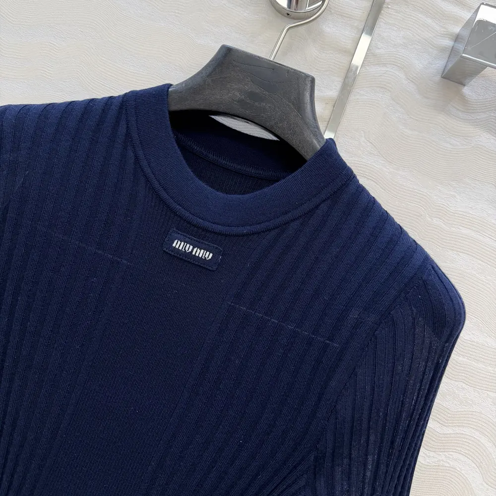 Miu Miu Women Ribbed Knit Wool Sweater MML02L18TW - Image 4