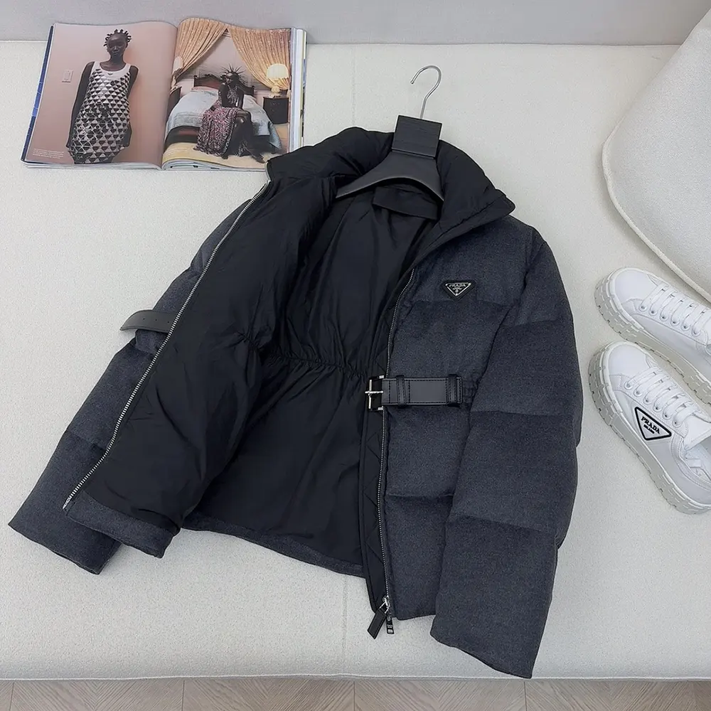 Prada Women Loden Down Jacket-Grey 29L131C2OF0480