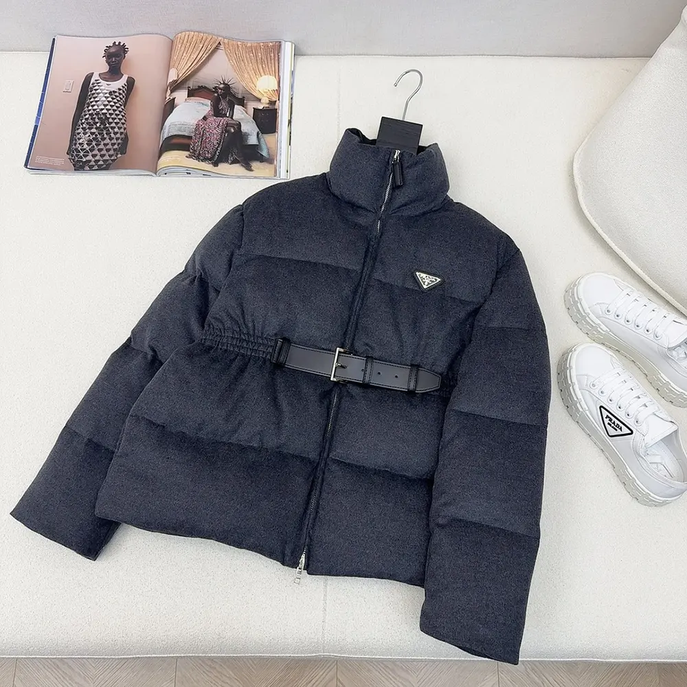 Prada Women Loden Down Jacket-Grey 29L131C2OF0480