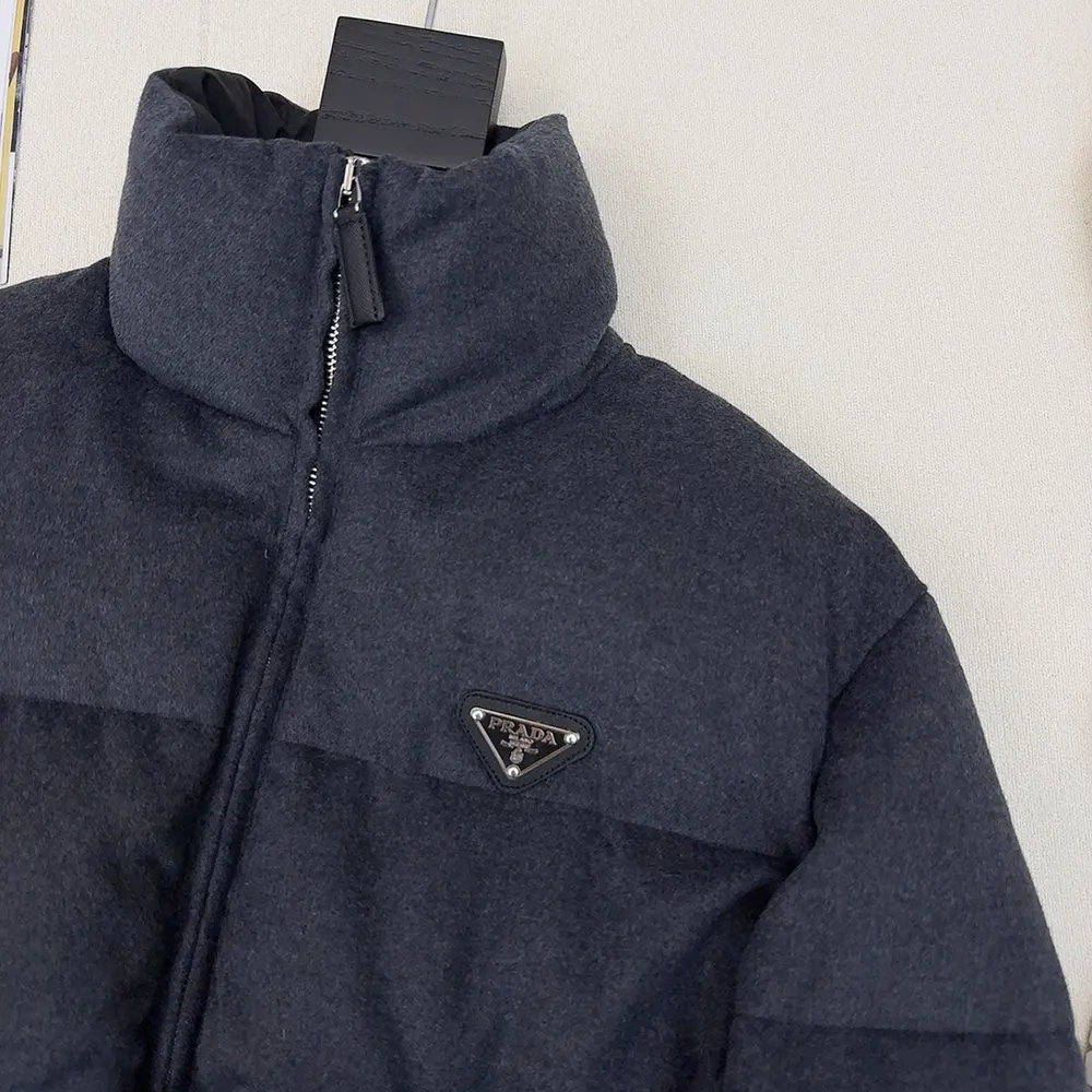 Prada Women Loden Down Jacket-Grey 29L131C2OF0480