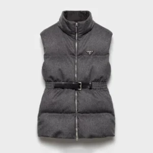 Prada Women Loden Down Vest-Grey 29S131C2OF0480