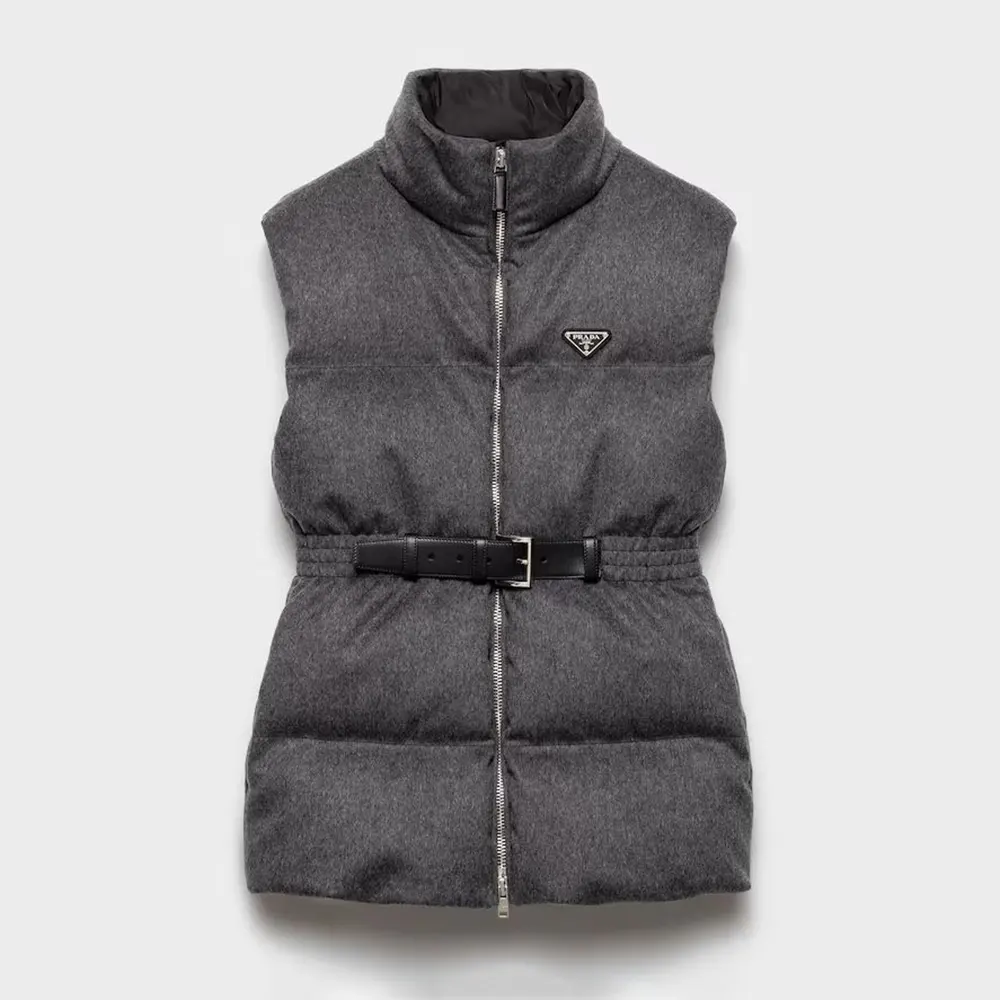 Prada Women Loden Down Vest-Grey 29S131C2OF0480