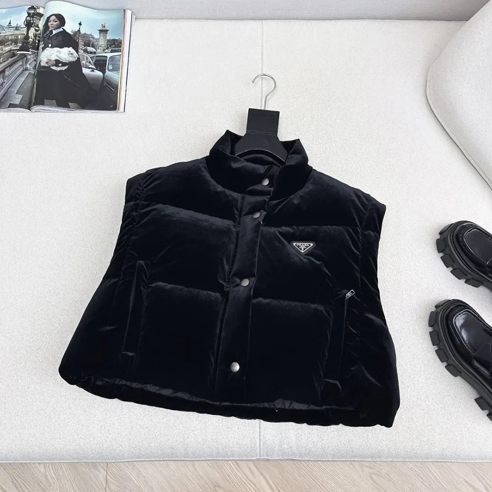 Prada Men Velvet Down Jacket-Black 29180518H4