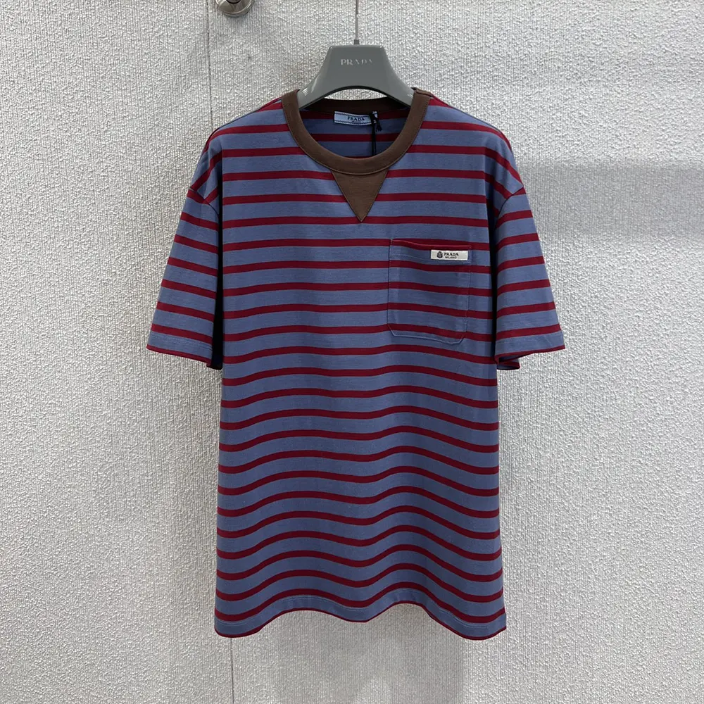 Prada Women Oversized Striped Jersey T-Shirt 3575B18V8F04Y5