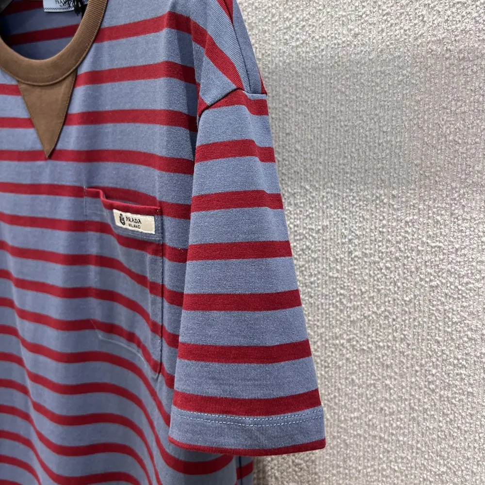 Prada Women Oversized Striped Jersey T-Shirt 3575B18V8F04Y5
