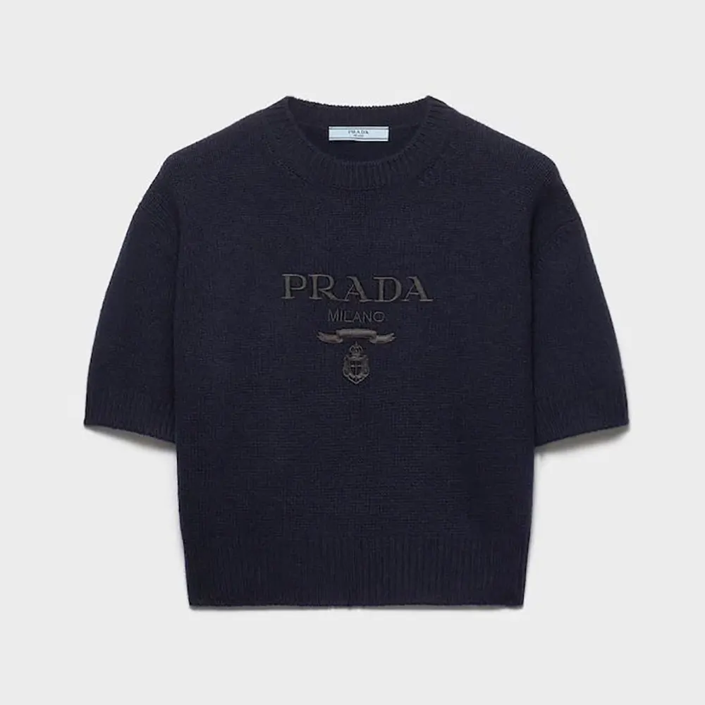 Prada Women Wool And Cashmere Crew-Neck Sweater-Black P24Z1U13LY