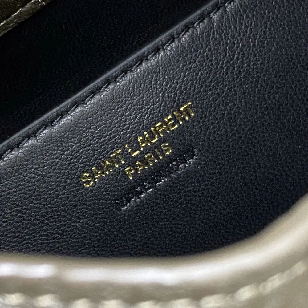 Saint Laurent YSL Women Cassandre xxl Envelope Pouch On Chain in Lambskin-Dark Green