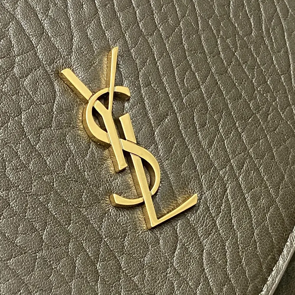 Saint Laurent YSL Women Cassandre xxl Envelope Pouch On Chain in Lambskin-Dark Green