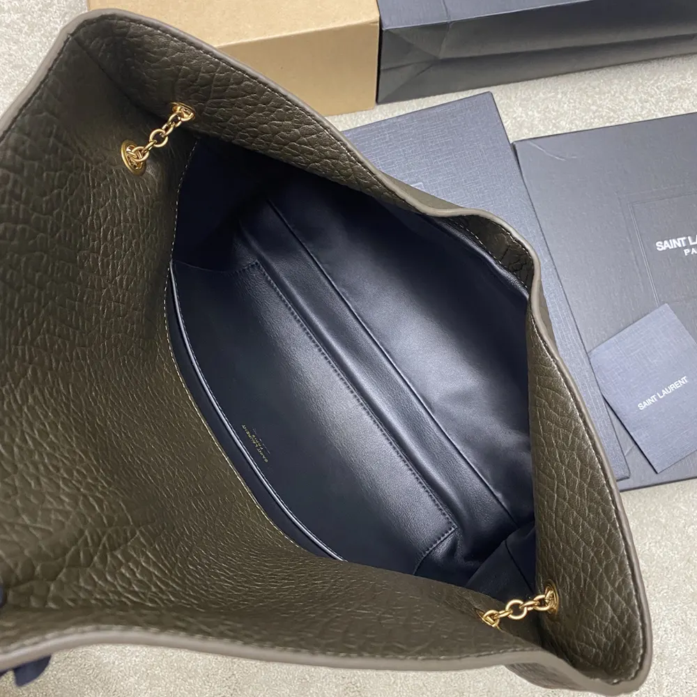 Saint Laurent YSL Women Cassandre xxl Envelope Pouch On Chain in Lambskin-Dark Green