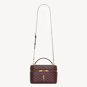 Saint Laurent YSL Women Gaby Large Vanity Bag in Lambskin-Maroon 8515721E