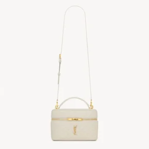 Saint Laurent YSL Women Gaby Large Vanity Bag in Lambskin-White 8515721E