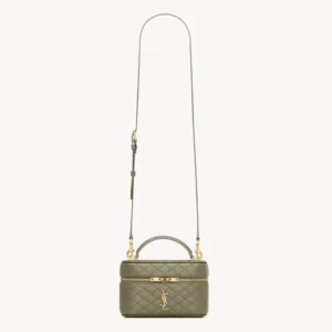 Saint Laurent YSL Women Gaby Vanity Bag in Lambskin-Green
