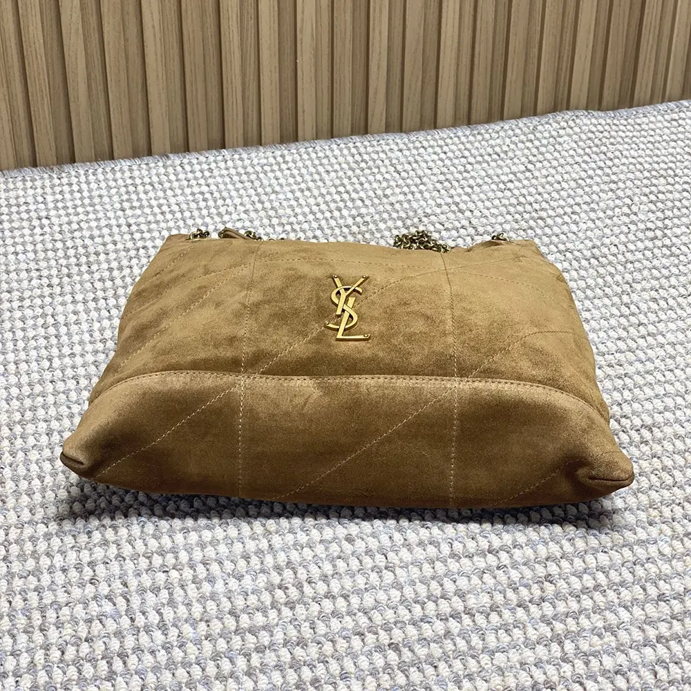 Saint Laurent YSL Women Jamie Large Pochon in Suede-Brown 8283501U