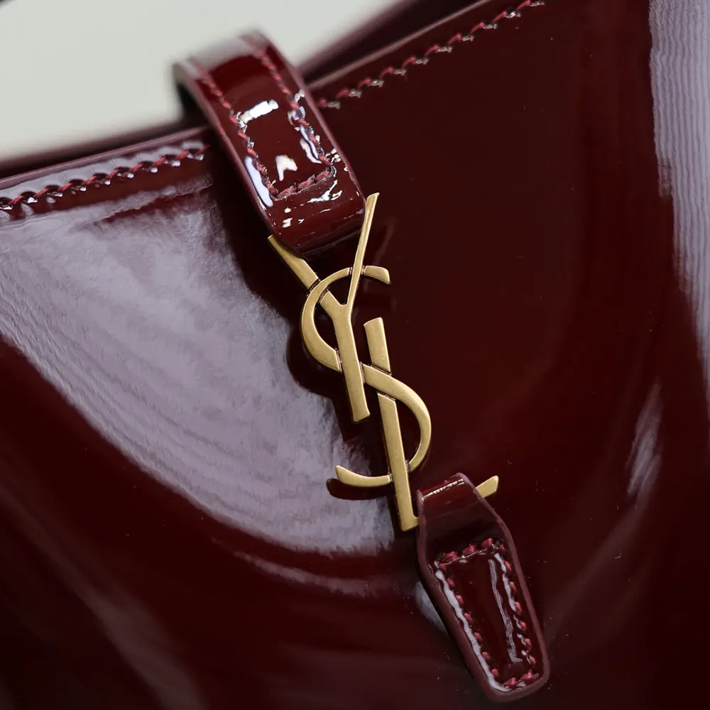Saint Laurent YSL Women Le 37 Mini in Patent Leather-Maroon 765870AA