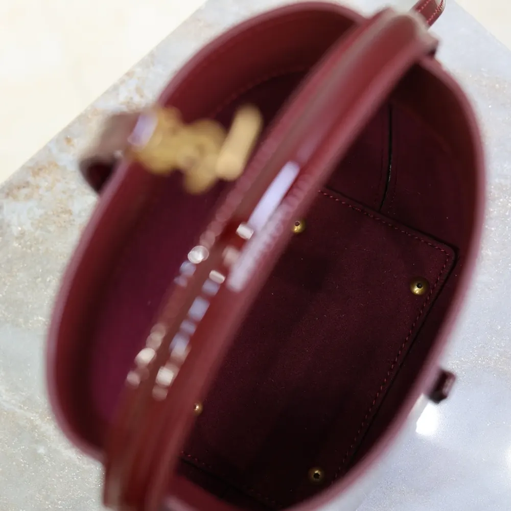 Saint Laurent YSL Women Le 37 Mini in Patent Leather-Maroon 765870AA