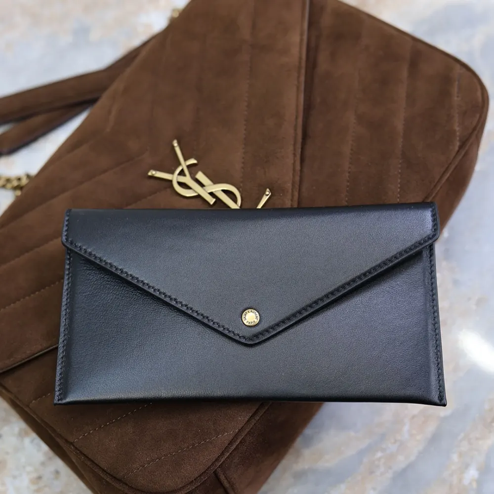 Saint Laurent YSL Women Loulou Large in Matelassé Suede-Brown 803541AA