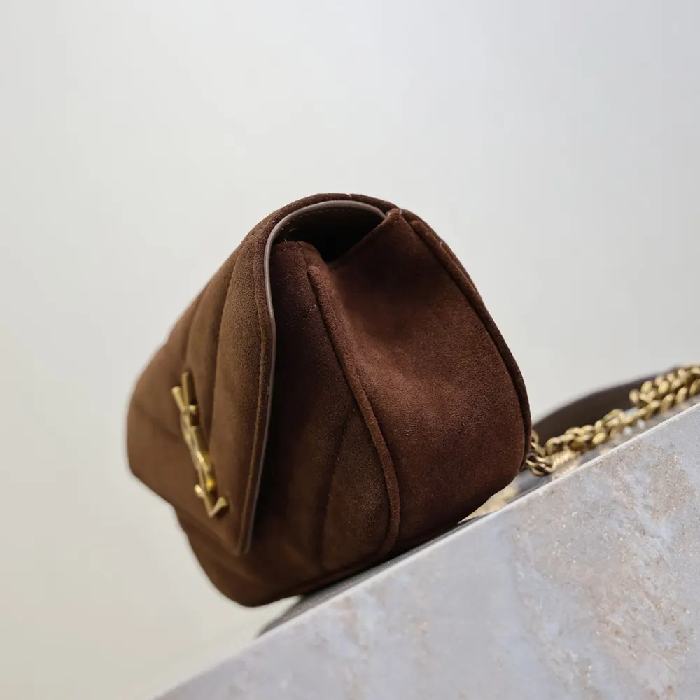 Saint Laurent YSL Women Loulou Mini in Suede-Brown 8606281U