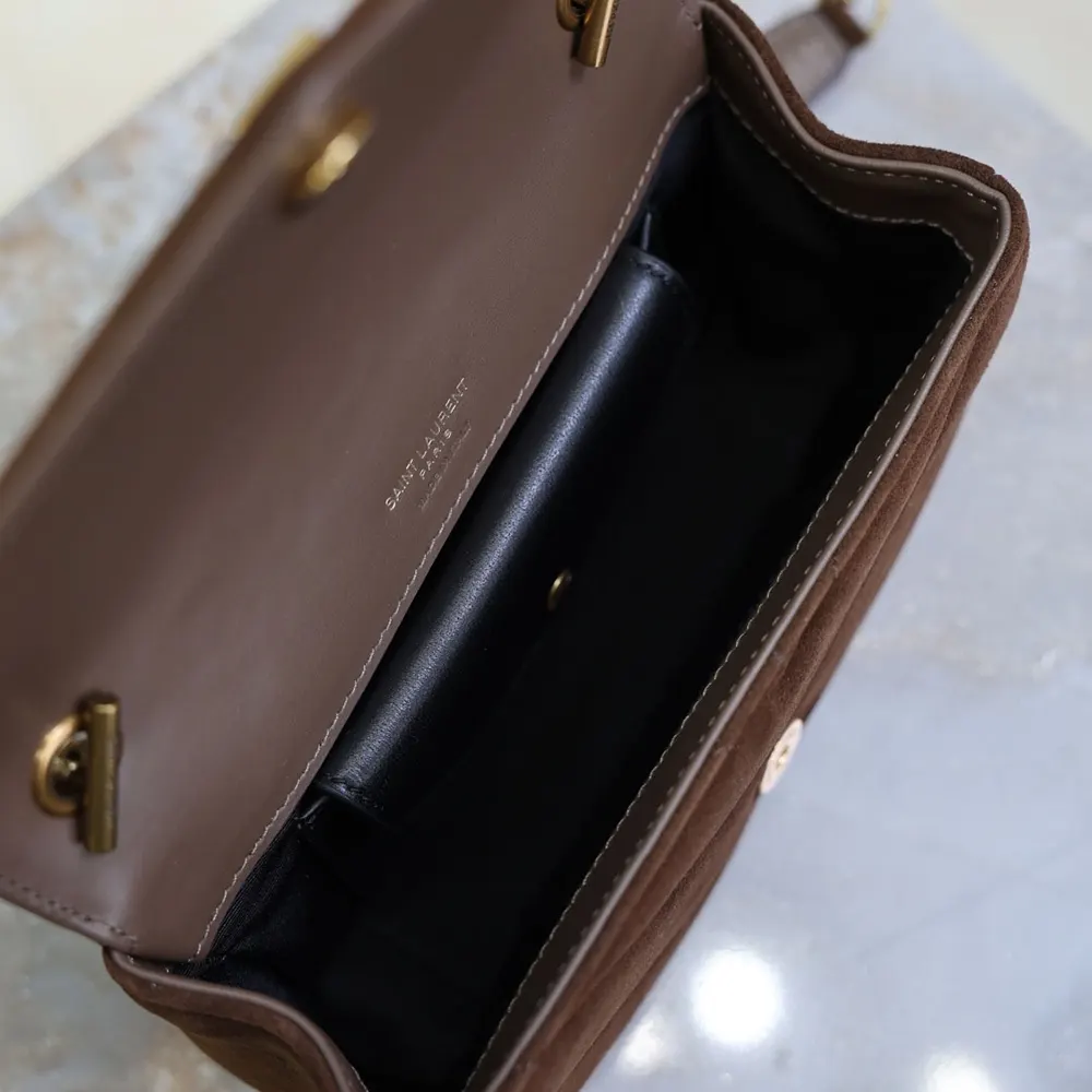 Saint Laurent YSL Women Loulou Mini in Suede-Brown 8606281U