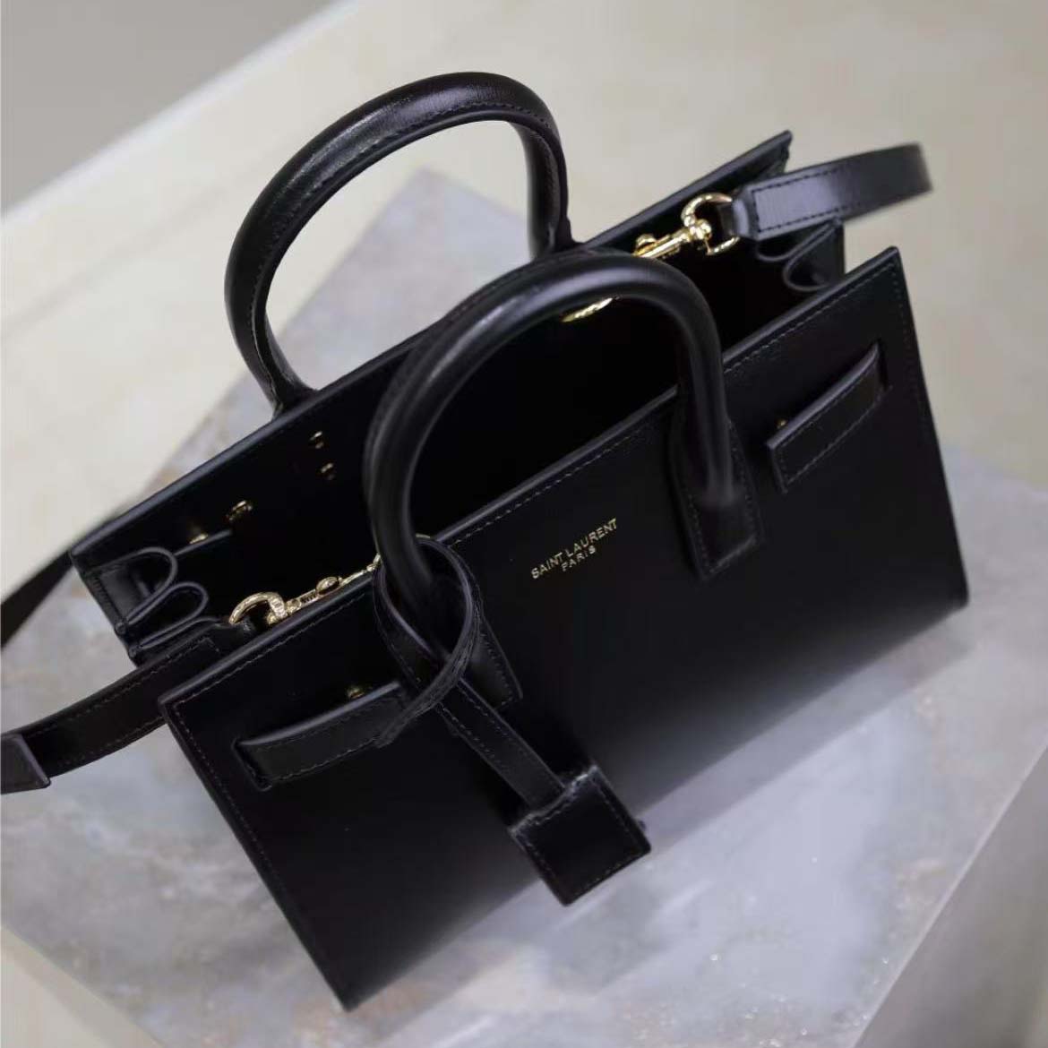 Saint Laurent YSL Women Sac De Jour in Smooth Leather-Black