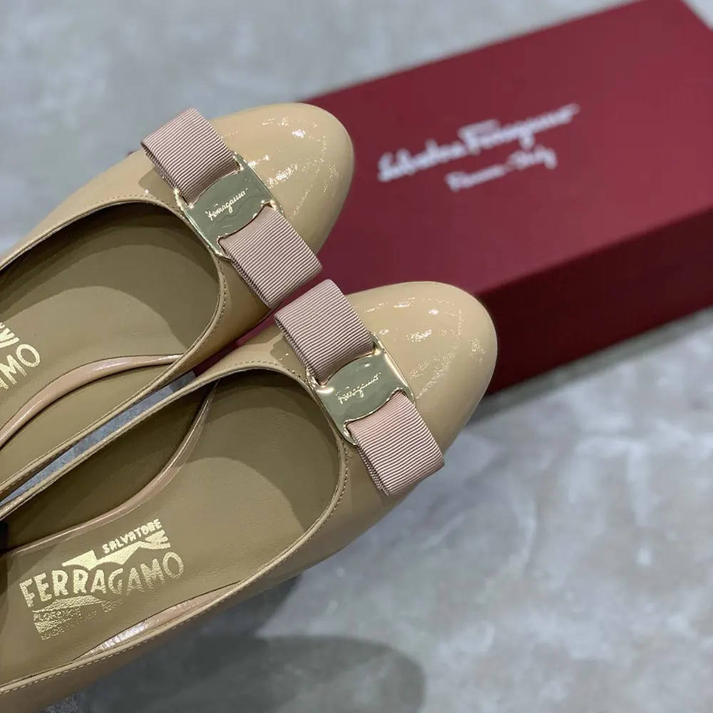 Salvatore Ferragamo Women Vara Pump 3cm Heel-Sandy 9 Salvatore Ferragamo Women Vara Pump 3cm Heel-Sandy - Image 9