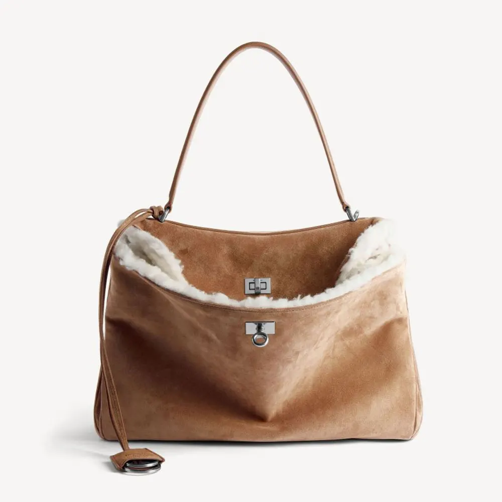 Balenciaga Women Rodeo Handbag Medium in Noce