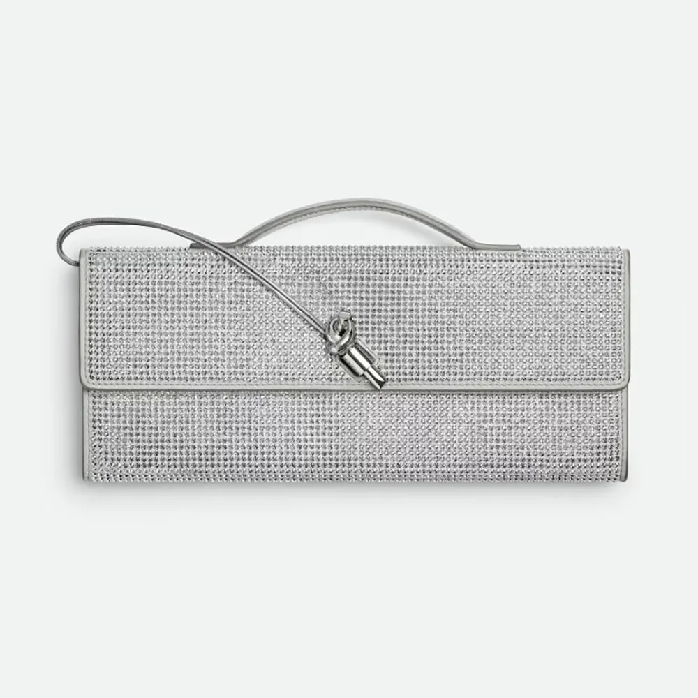 Bottega Veneta Women Andiamo Clutch-Silver 844124V4T141905