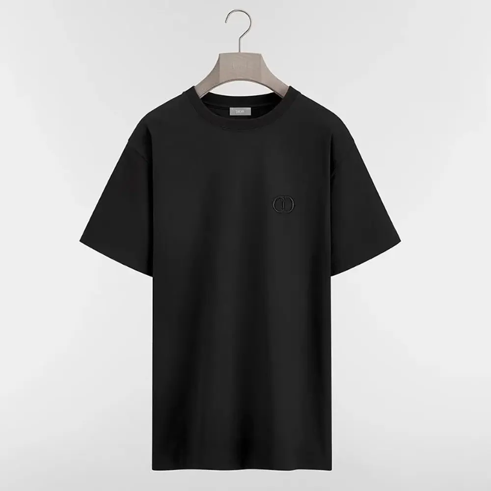 Dior Men CD Icon T-Shirt Relaxed Fit Black Cotton Jersey 943J605A0554