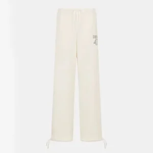 Dior Men Track Pants White Cotton Fleece