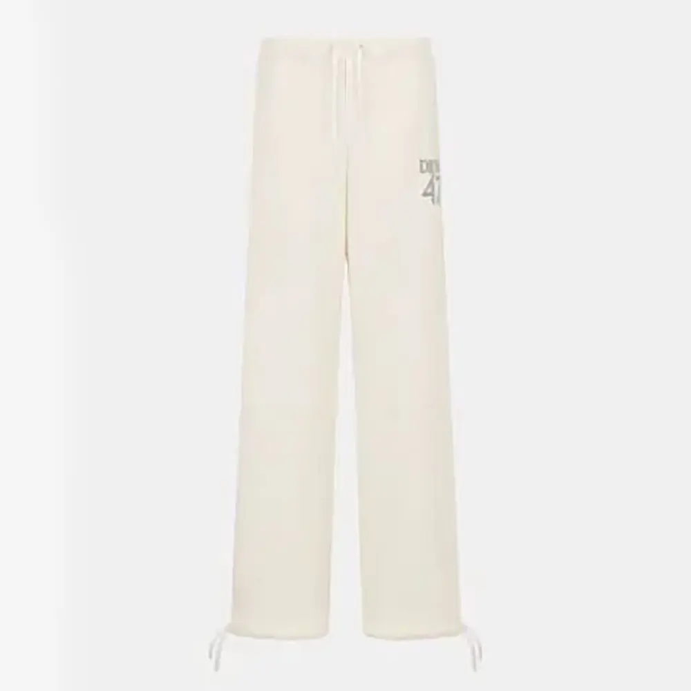 Dior Men Track Pants White Cotton Fleece