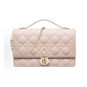 Dior Women My Dior Top Handle Bag Pink Cannage Lambskin