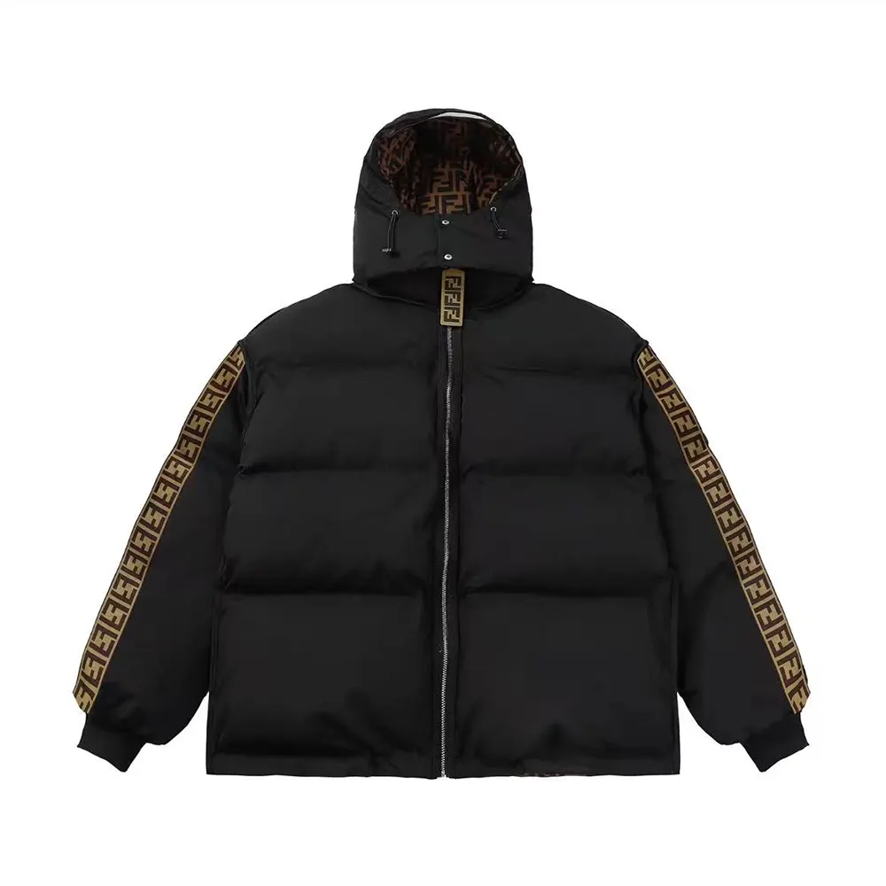 Fendi Women Down Jacket Brown FF Nylon Down Jacket