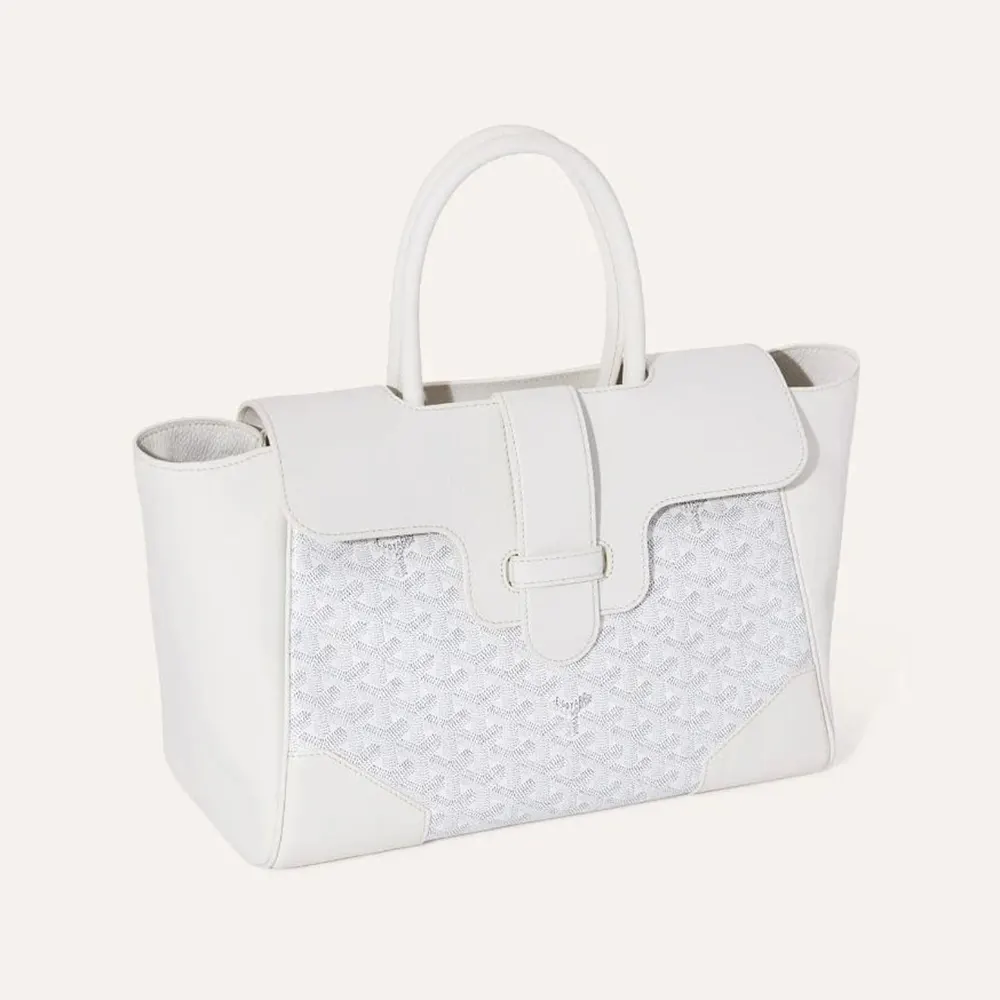 Goyard Women Saïgon Tote Bag-White SAIGOCMMLTY50CL50P