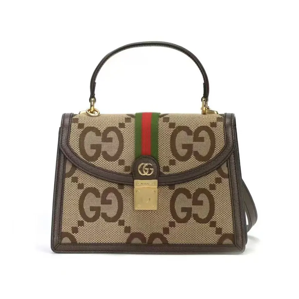 Gucci Women Ophidia Medium Top Handle Bag-Brown